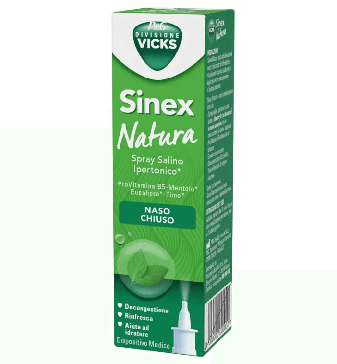 Vicks Sinex Natura Spray Salino Ipertonico Naso Chiuso 20ml