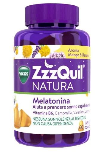 ZzzQuil Natura Integratore Per Dormire 60 Pastiglie Mango e Banana